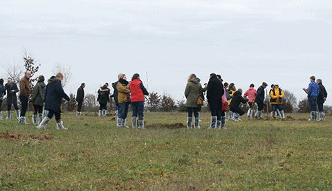 Les participants à la plantation citoyenne